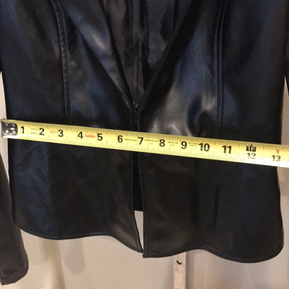 NWT BEBE 2B Black Faux Leather Peplum Jacket S - Picture 6 of 11